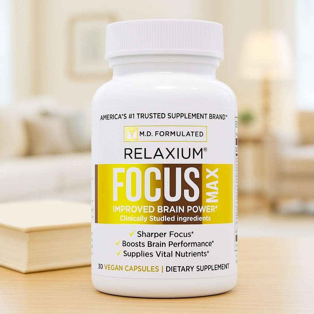 Relaxium FocusMax, Brain & Focus Health Supplement, Mental Clarity Support, Proven Concentration, Focus, Memory,