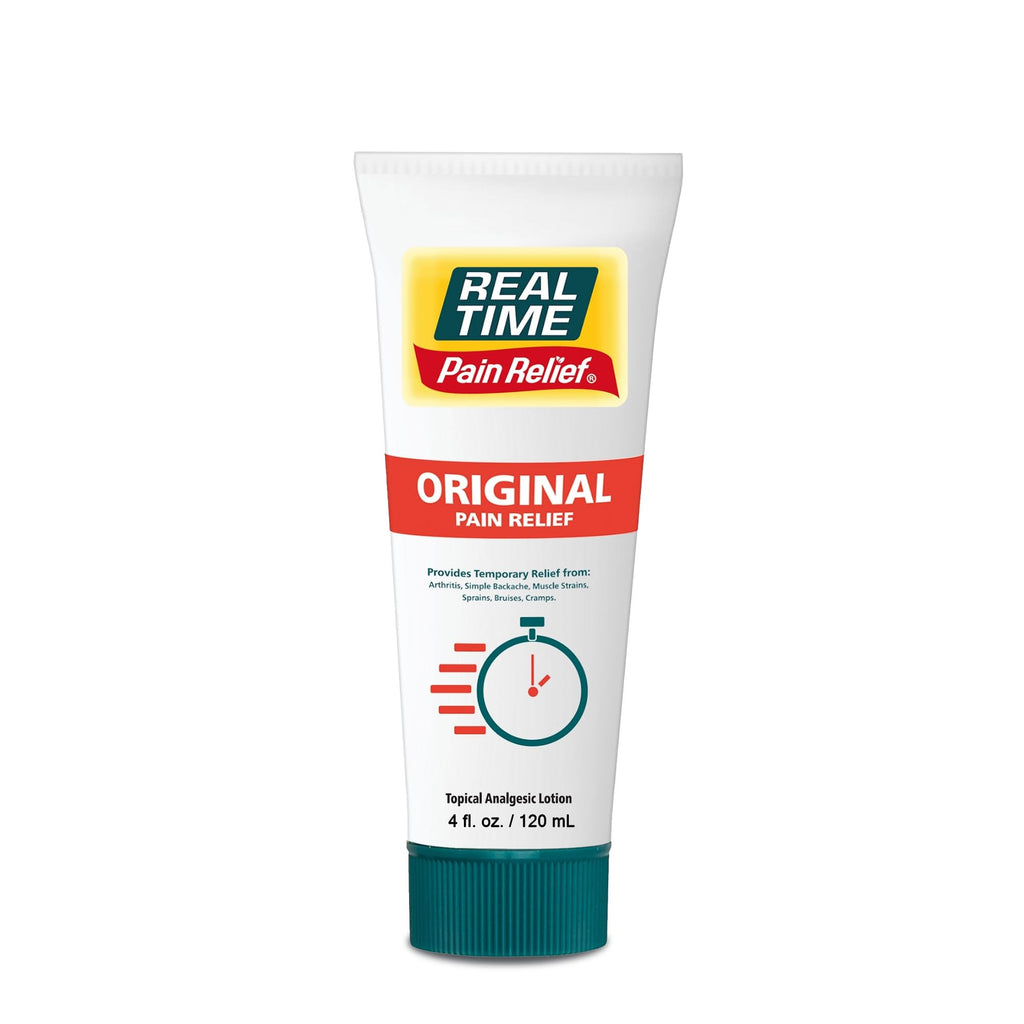 Real Time Pain Relief Cream 4oz Tube | 17 Natural Ingredients: 1.25% Menthol, Arnica & MSM | Muscle Strain & Joint Discomfort Relief for Arthritis, Cramps, Sprains, Bruises, Hands, Back & Knee Pain Real Time Pain Relief Au supplements