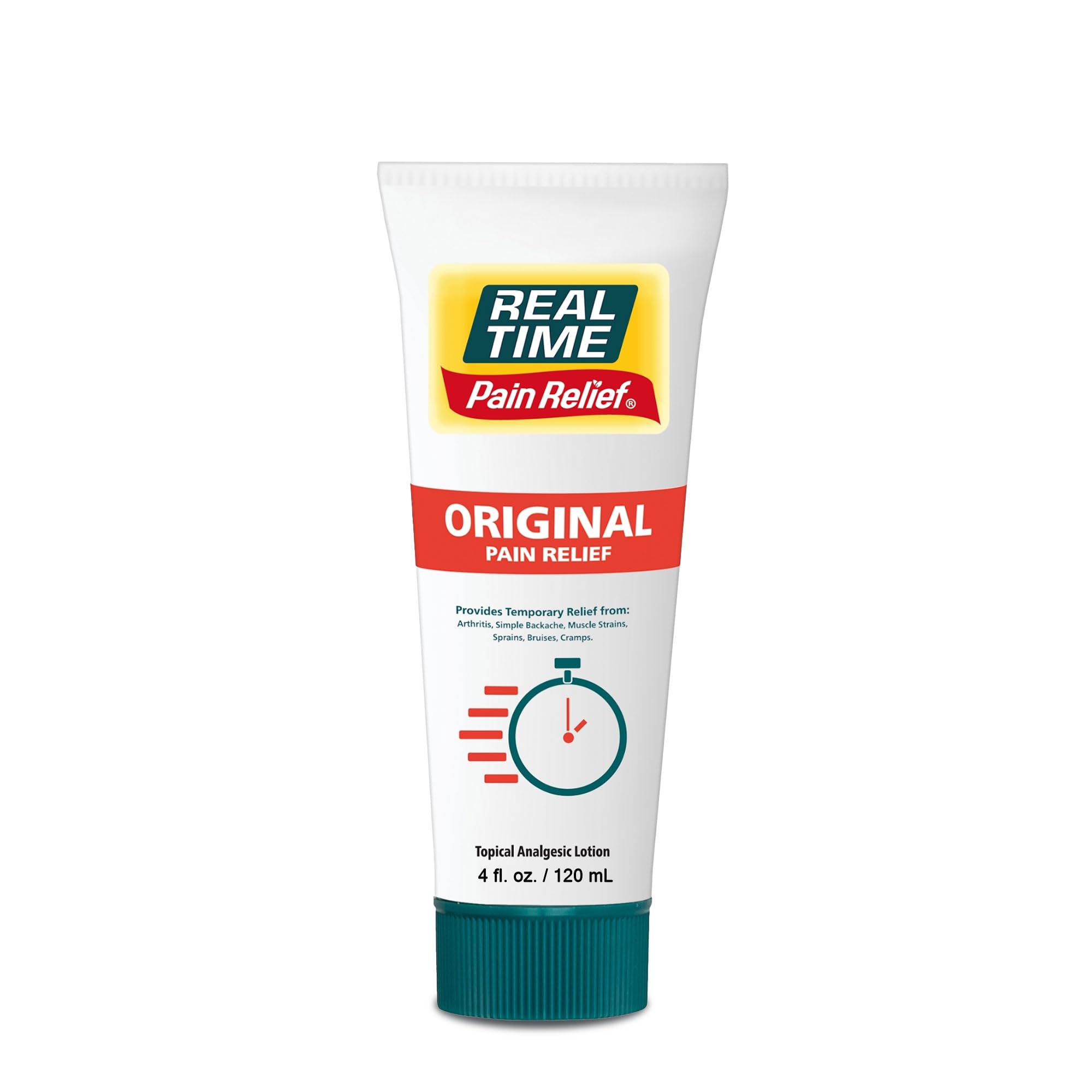 Real Time Pain Relief Cream 4oz Tube | 17 Natural Ingredients: 1.25% Menthol, Arnica & MSM | Muscle Strain & Joint Discomfort Relief for Arthritis, Cramps, Sprains, Bruises, Hands, Back & Knee Pain Real Time Pain Relief Au supplements