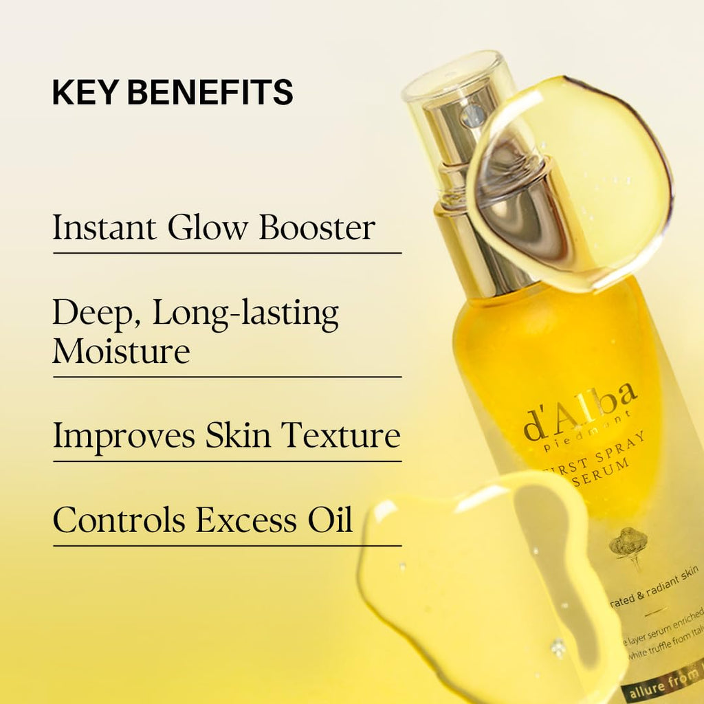 d'alba Piedmont Italian White Truffle First Spray Serum, Vegan Skin Care, Light-weight Face