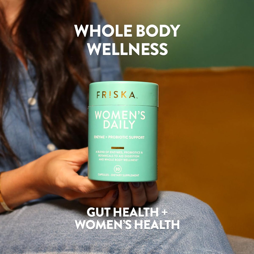 FRISKA Women’s Daily Digestive Enzyme and Probiotics Supplement, Advanced Natural Support for Female Digestive Health, Fights Bloating, Eases Digestion, Supports Nutrient Absorption, 30 Capsules FR!SKA Au supplements