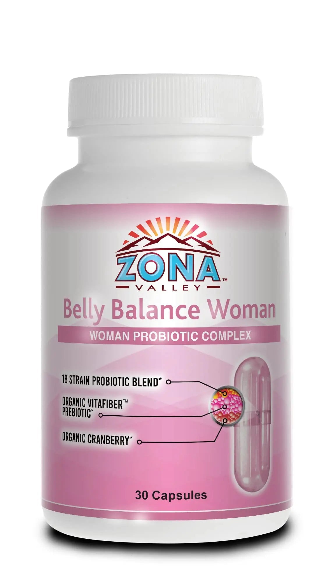 Zona Valley Belly Balance Woman 30 Capsules - Prebiotic and Microencapsulated probiotic Zona Valley Au supplements