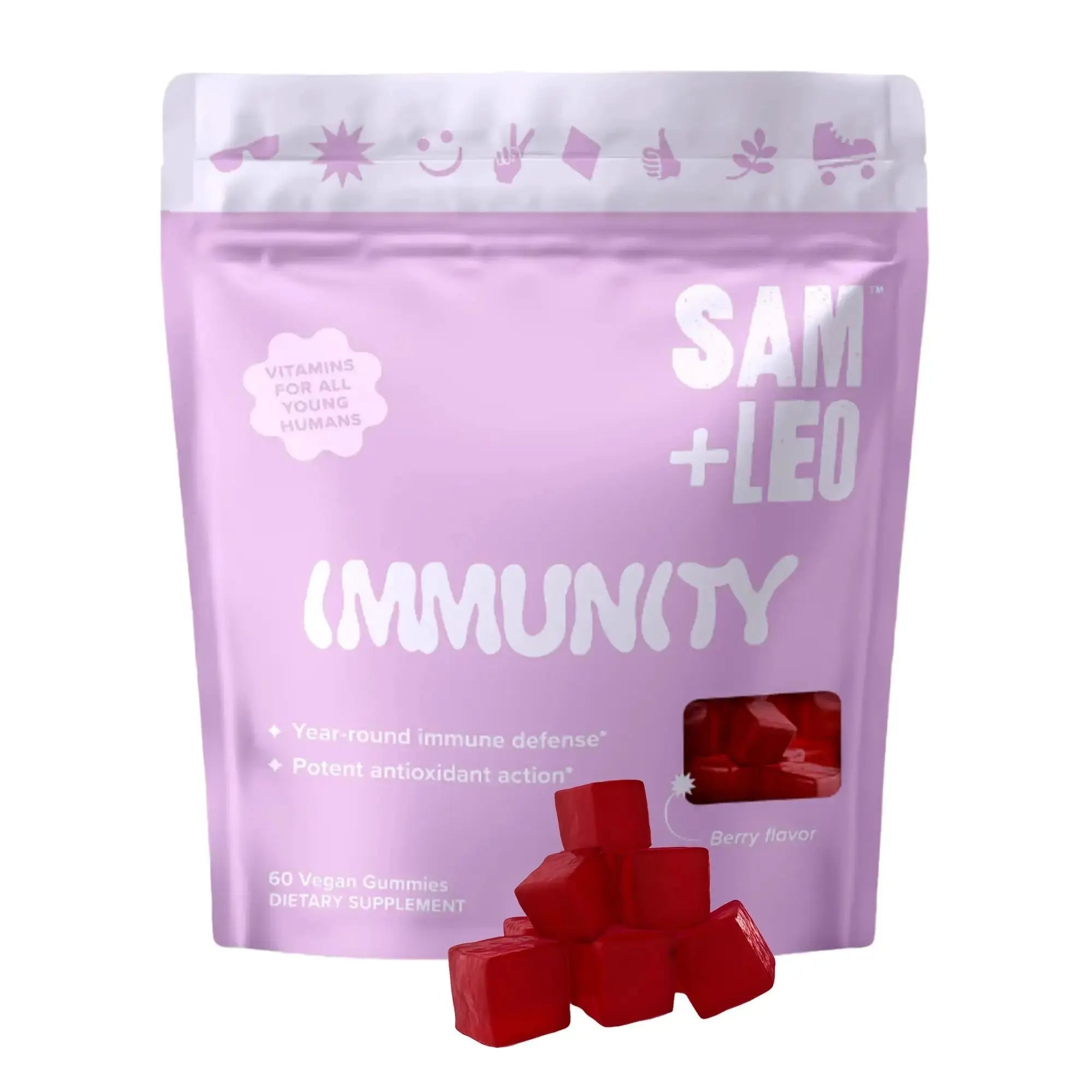 SAM+LEO Immunity Gummies with Elderberry, Echinacea, Zinc & Vitamin C for Kids & Teens – Immune Support Supplement Gummies | SAM+LEO Au supplements