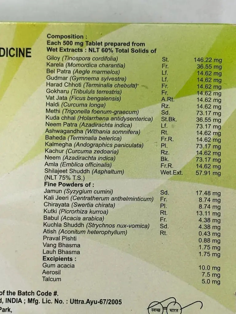 Divya Madhunashini Vati (120 Tablets) patanjali Au supplements