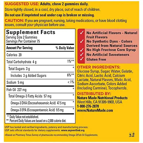 Nature Made Fish Oil Gummies, Omega 3 Fish Oil Supplements, Healthy Heart Support Nature Made Au supplements