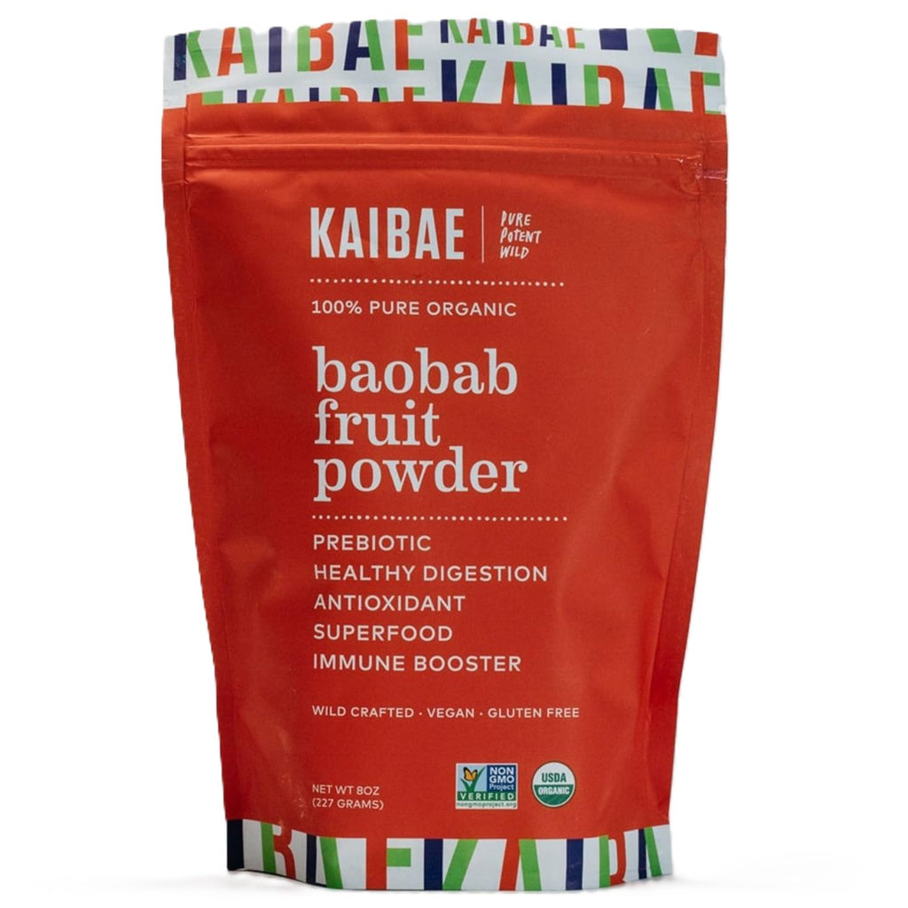 KAIBAE Premium Organic Baobab Powder | Prebiotic Fiber Superfood for Gut & Metabolic Health | Vitamin C + Polyphenols | Gluten-Free, Non-GMO, Vegan | 8 oz.