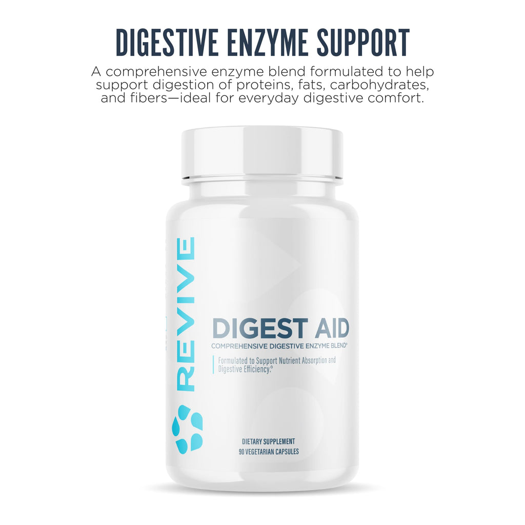 Revive MD Digest Aid, Digestive Support Supplement for Men & Women - Comprehensive Digestive Enzyme Blend with Probiotics & Prebiotics for Gut Health & Healthy Digestion