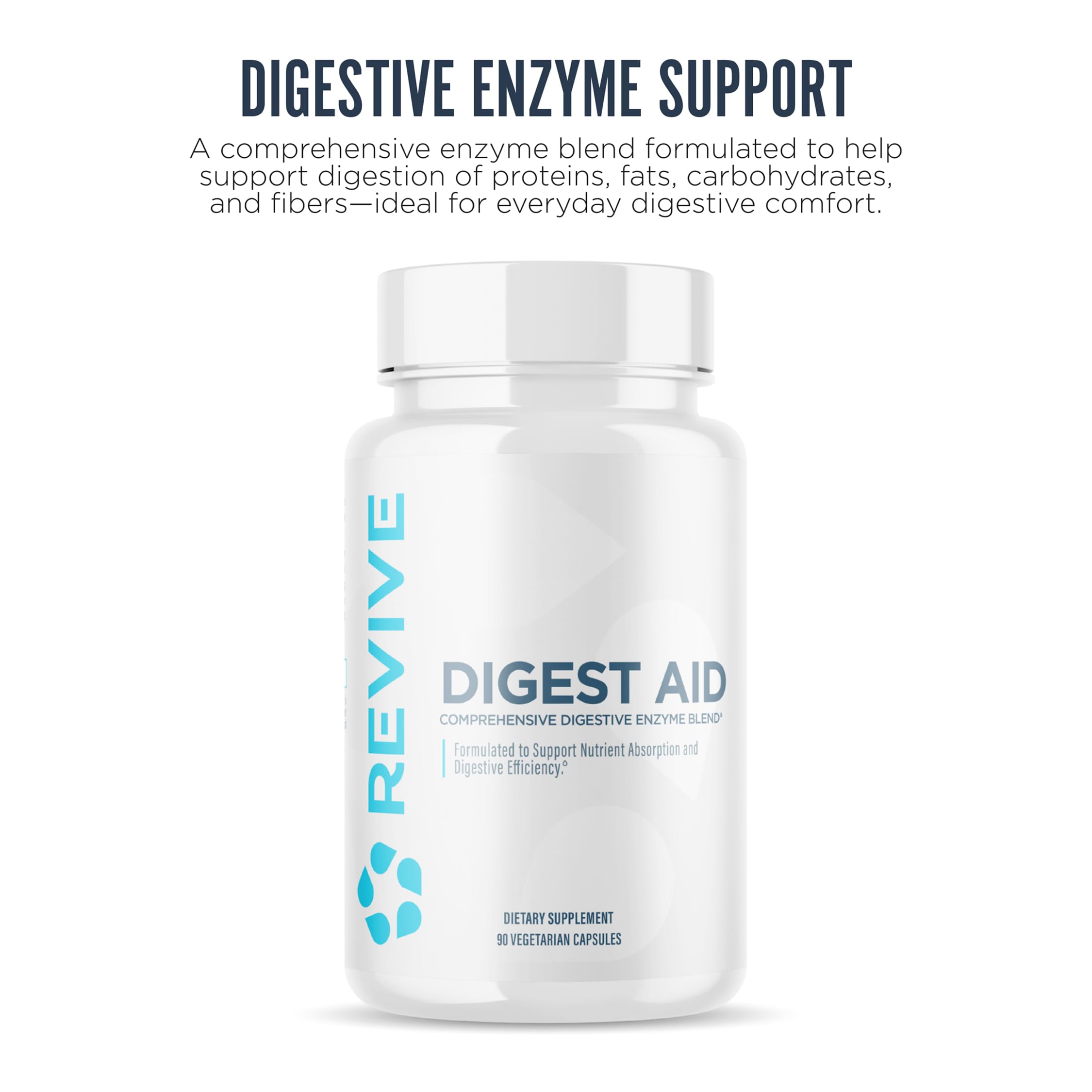 Revive MD Digest Aid, Digestive Support Supplement for Men & Women - Comprehensive Digestive Enzyme Blend with Probiotics & Prebiotics for Gut Health & Healthy Digestion