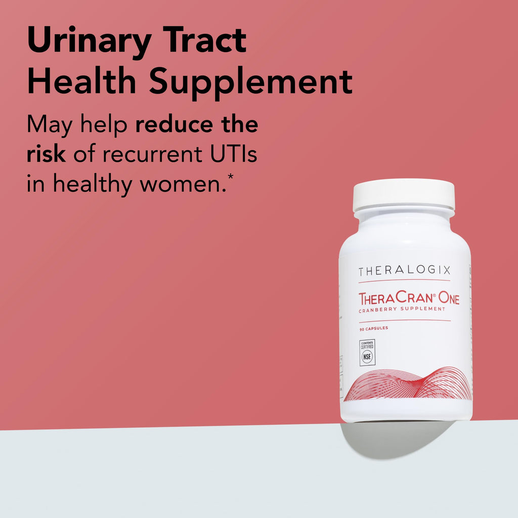 Theralogix TheraCran One Cranberry Capsules - 90-Day Supply - Supplement for Men & Women - to Support Urinary Tract Health* - 36mg Soluble PACs per Capsule