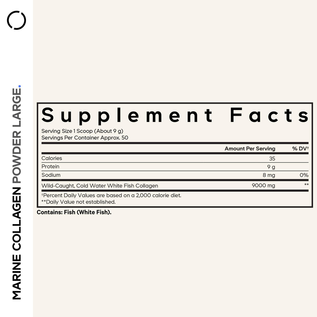 Codeage Marine Collagen Powder - Wild-Caught Hydrolyzed Fish Collagen Peptides - Type 1 & 3 Collagen Protein Supplement - Amino Acids for Skin, Hair, Nails - Paleo Friendly, Non-GMO, 15.87 Ounces Codeage Au supplements