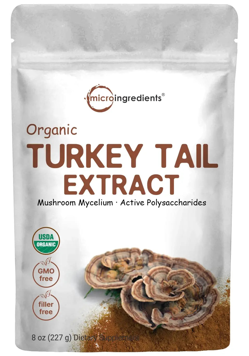 Organic Turkey Tail Mushroom Powder (50:1 Extract), 8 Ounce | Sustainably US Grown Micro Ingredients Au supplements