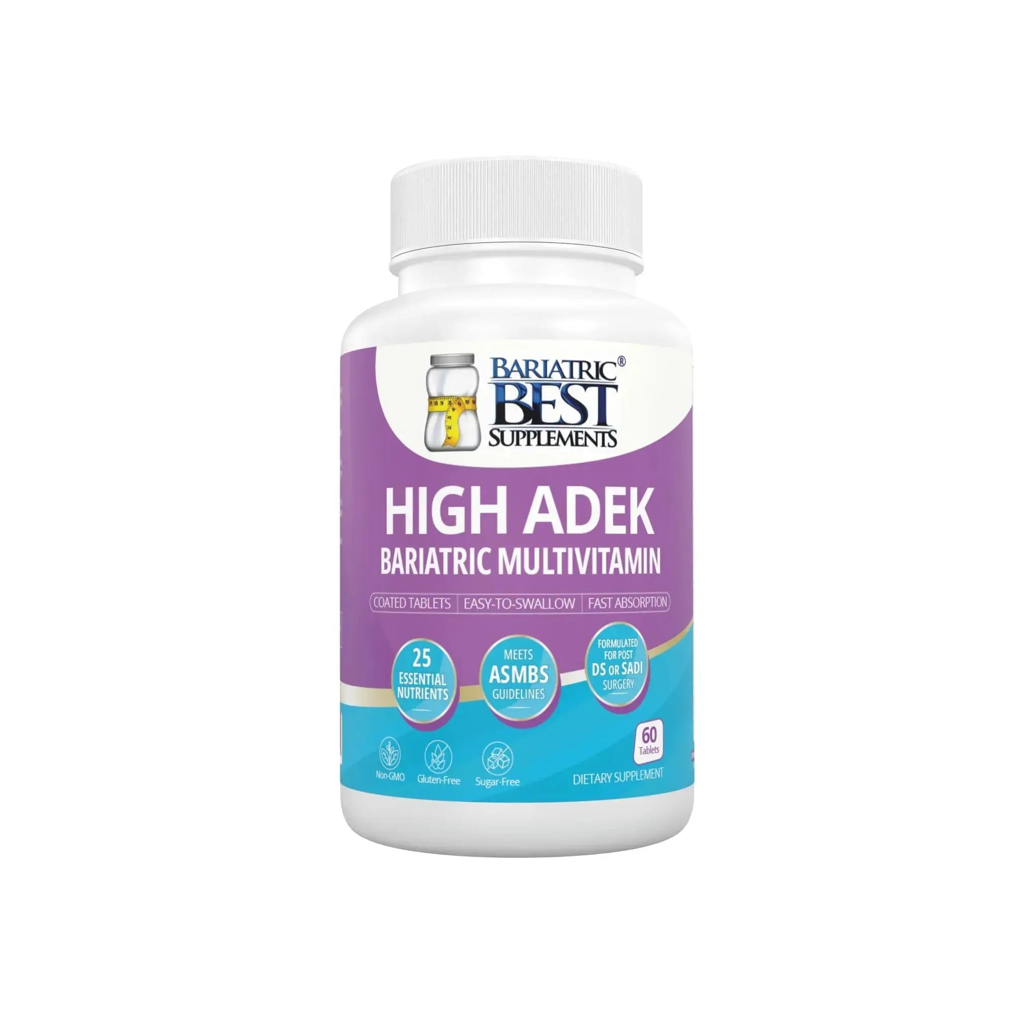 High A D E K Bariatric Multivitamin for Post DS/SADI Surgery, 25 Essential Nutrients for Post-Weight Loss Surgery, 60 Tablets Bariatric Best Supplements Au supplements
