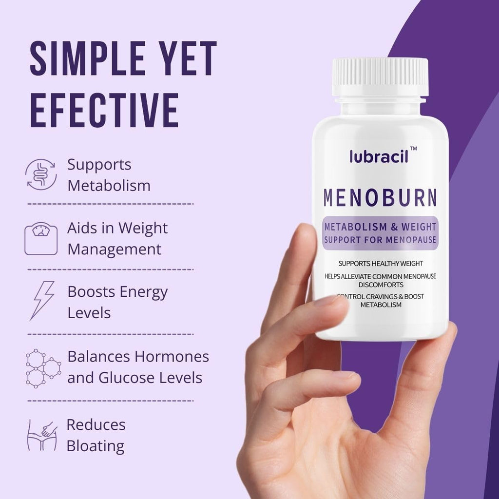 Lubracil Menoburn Perimenopause & Menopause Supplements for Women – Helps Metabolism, Estrogen & Wellness – Targets Hot Flashes, Bloating & Energy – 120 Count, 2 Pack Lubracil Au supplements