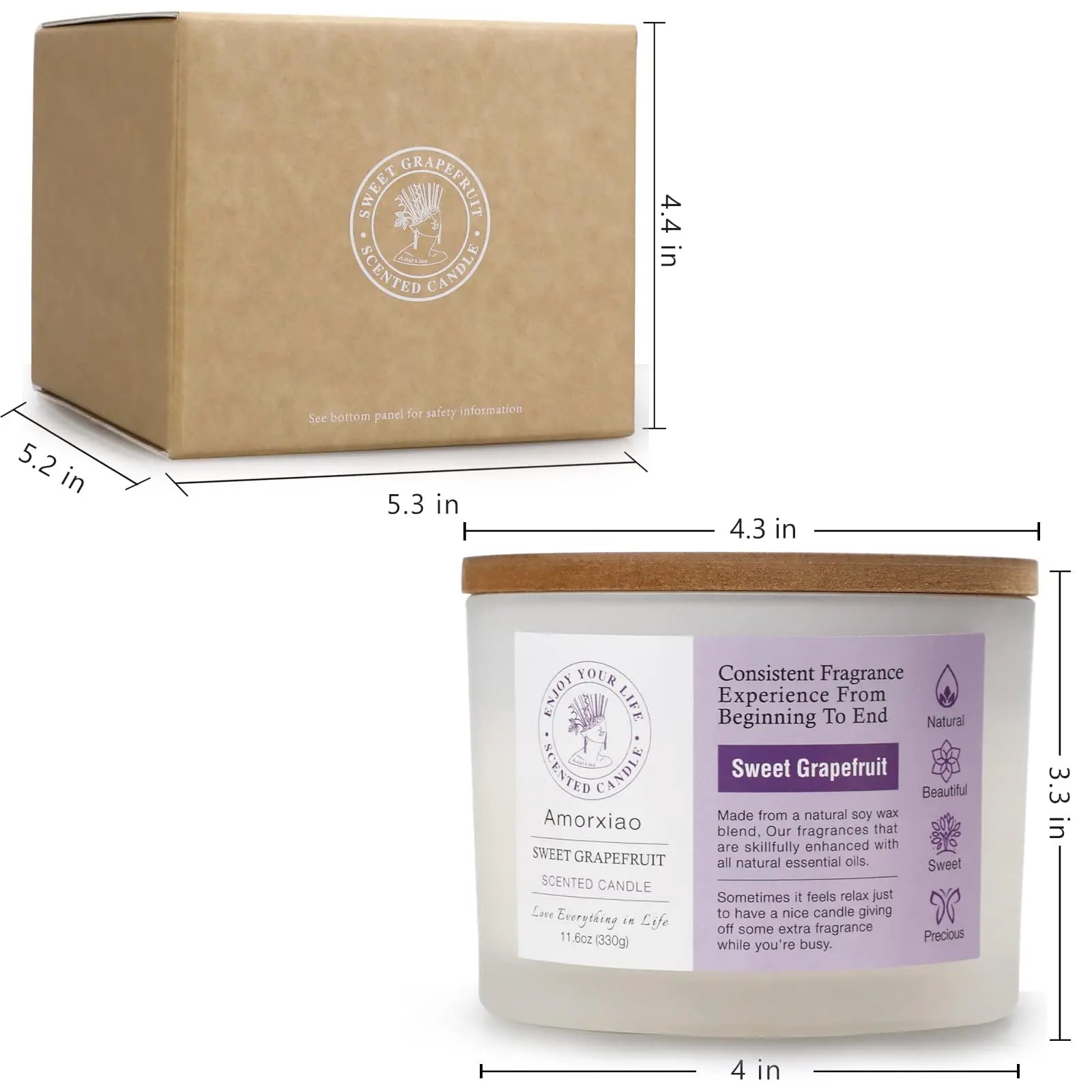 3 Pack Candles for Home Scented, 34.8 oz 240 Hour Long Lasting Candles Set, Grapefruit &Lavender ROSIANS Au supplements