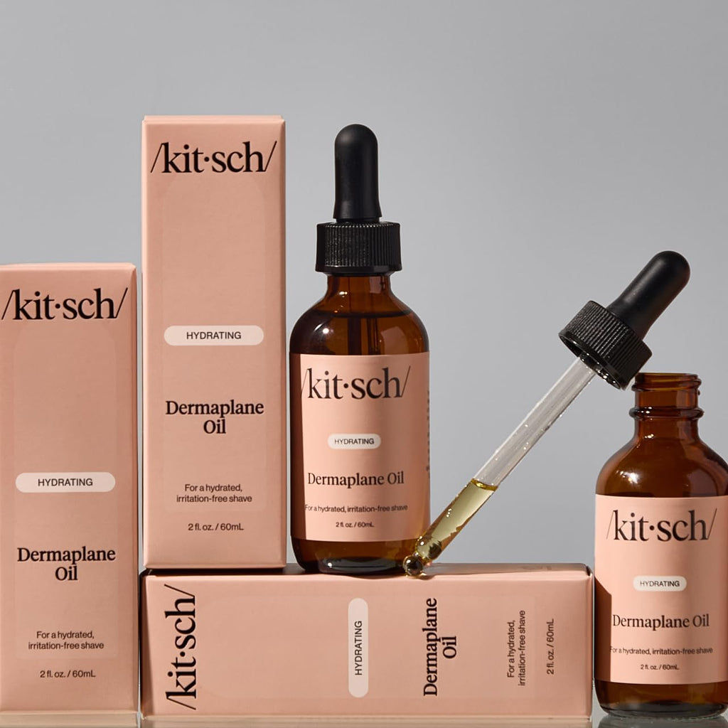 Kitsch Dermaplane Face Oil with Jojoba & Argan Oil – Hydrating Facial Formula for Dermaplaning Tool, Gua Sha & Razor Use