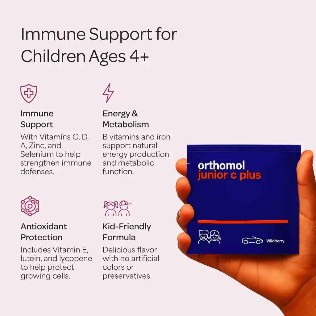 Orthomol Immun Junior C Plus, Kid's Multivitamin, Wildberry Flavor, 30-Day Supply Orthomol Au supplements