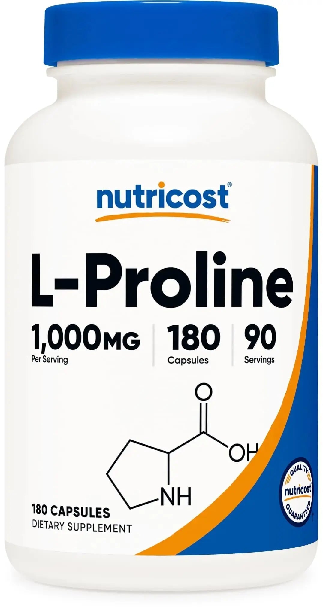 Nutricost L-Proline 1000mg, 180 Capsules (90 Servings) - 500mg Per Cap, Non-GMO, Gluten Free Nutricost Au supplements