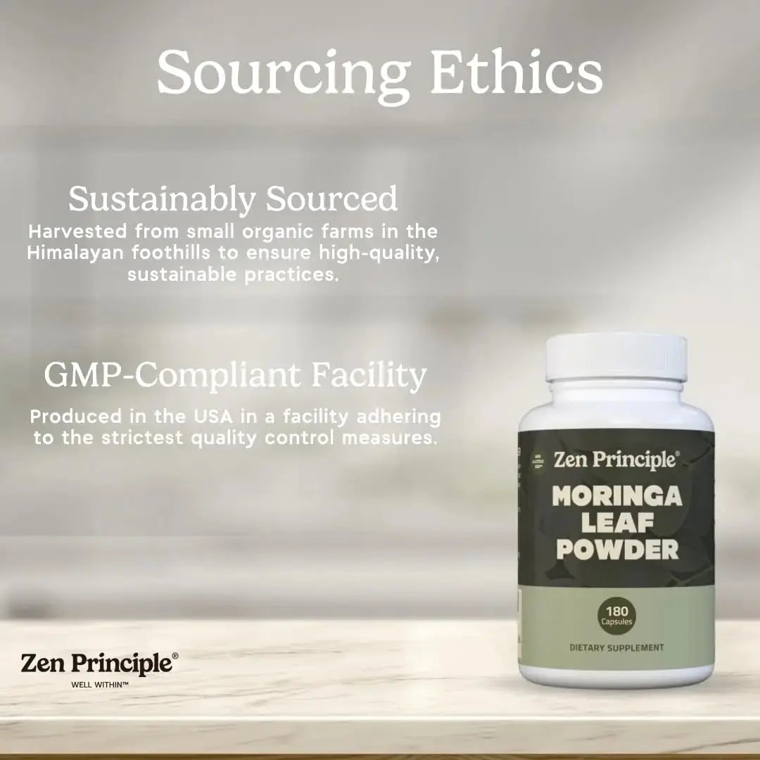 Zen Principle Organic Moringa Oleifera. Ultra-Premium. Provides an All Natural Energy Boost and Multi-Vitamin Zen Principle Au supplements