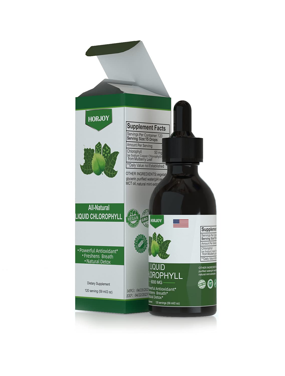 Chlorophyll Liquid Drops - 100% Natural Energy Booster and Immune Support - Internal Deodorant and Detox - Altitude Sickness Relief - Fast Absorption