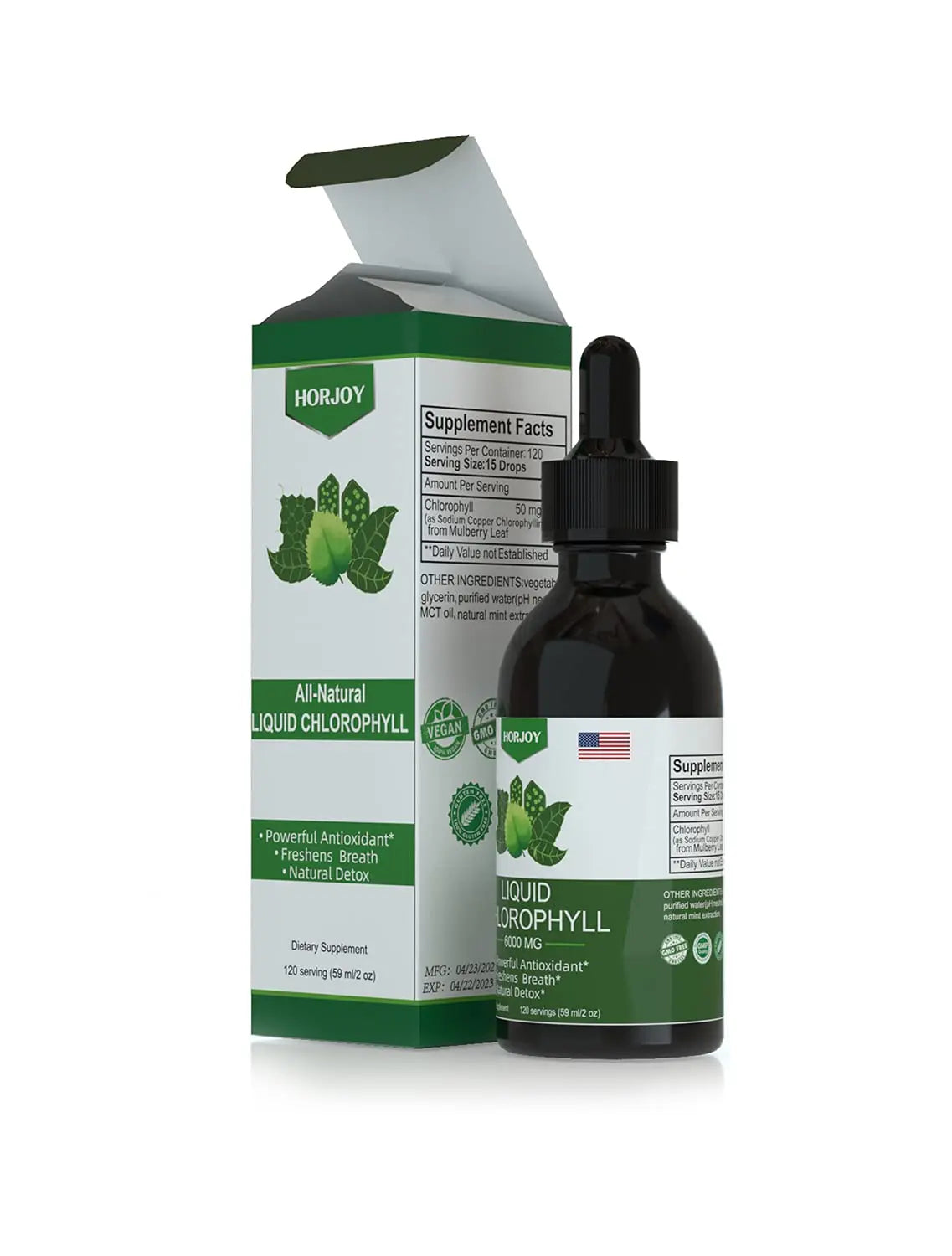 Chlorophyll Liquid Drops - 100% Natural Energy Booster and Immune Support - Internal Horjoy Au supplements