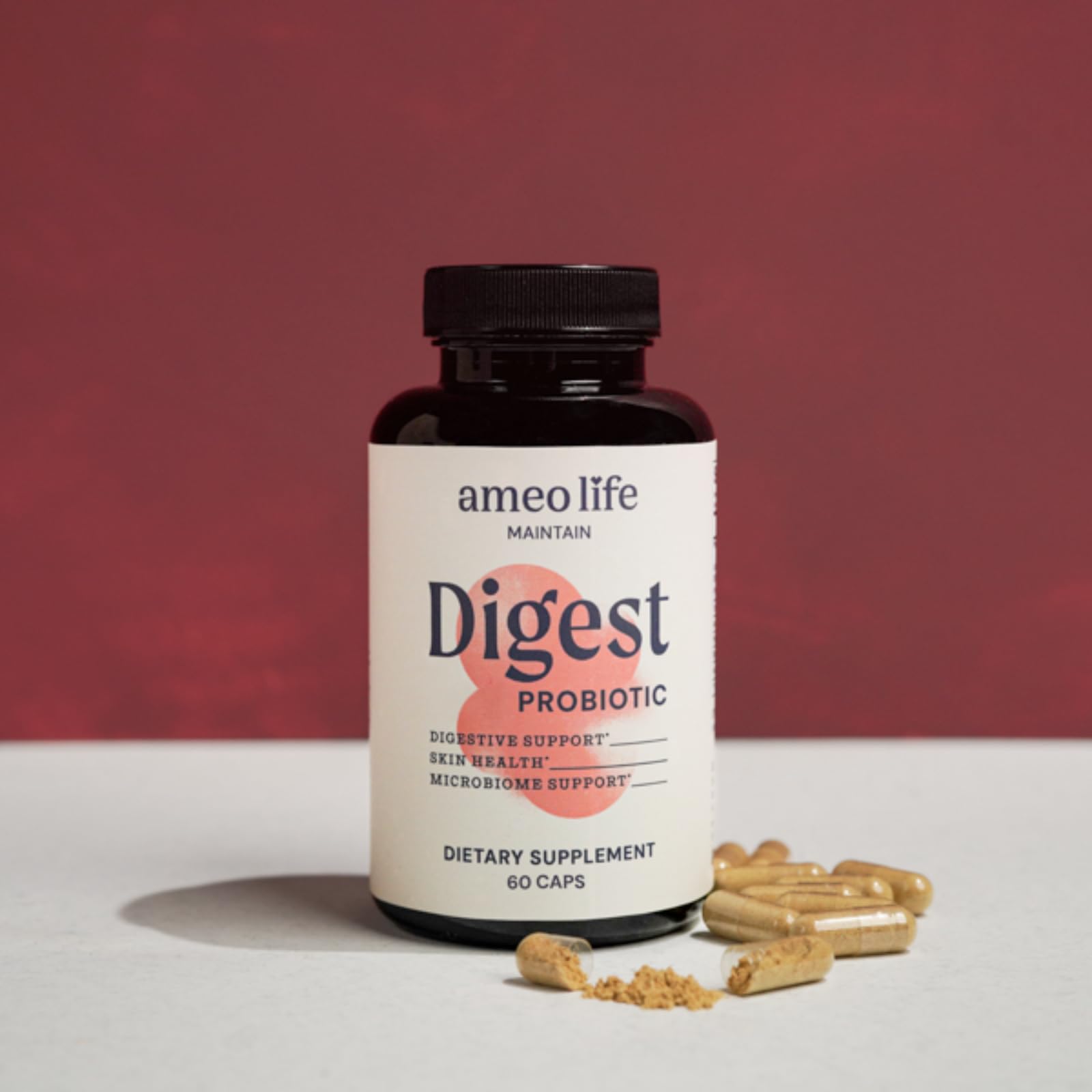 Ameo Life Probiotic for Digestive & Gut Health – Bacillus Subtilis & Bacillus Coagulans with Aloe Vera, Turmeric, Psyllium, Slippery Elm