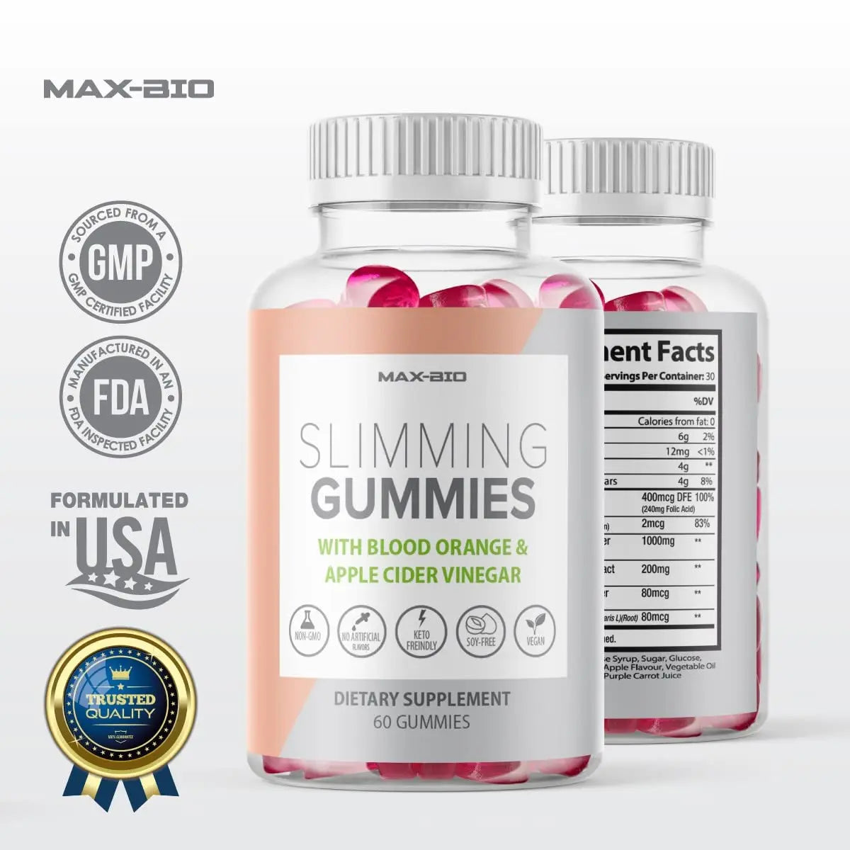 Max-Bio Slimming Gummies It Works with Apple Cider Vinegar and Sicilian Blood Orange Extract Max-Bio Au supplements