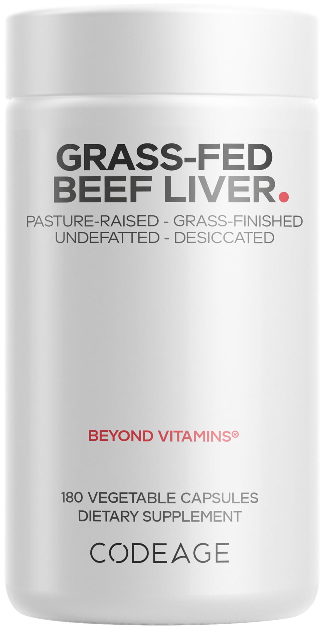 Codeage Grass Fed Beef Liver Supplement Superfood, Freeze Dried, Non-Defatted, Desiccated Glandulars Bovine Pills, Pasture Raised Beef Vitamins, Non-GMO Liver Meat, 180 Capsules Codeage Au supplements