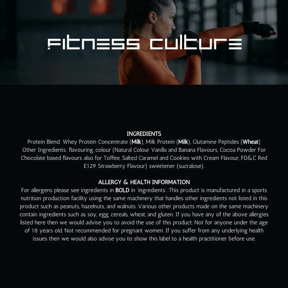 Fitness Culture Protein Plus, Whey Protein Powder with Added Glutamine, Immune and Digestive System Support Generic Au supplements