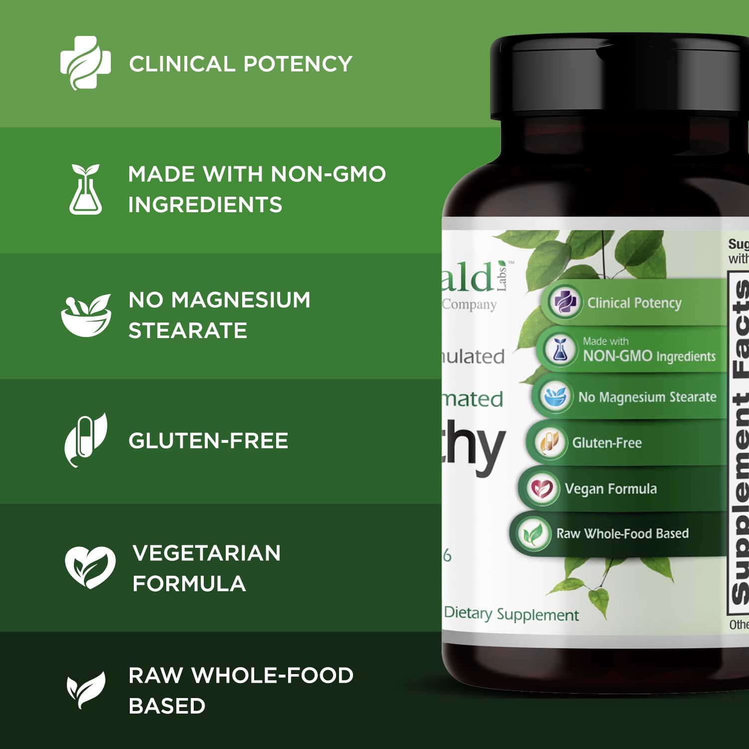 EMERALD LABS B-Healthy - Vegan Vitamin B Complex - Includes Methylated Folic Acid & Full Spectrum B Vitamins - Supports Immune, Brain & Heart Health