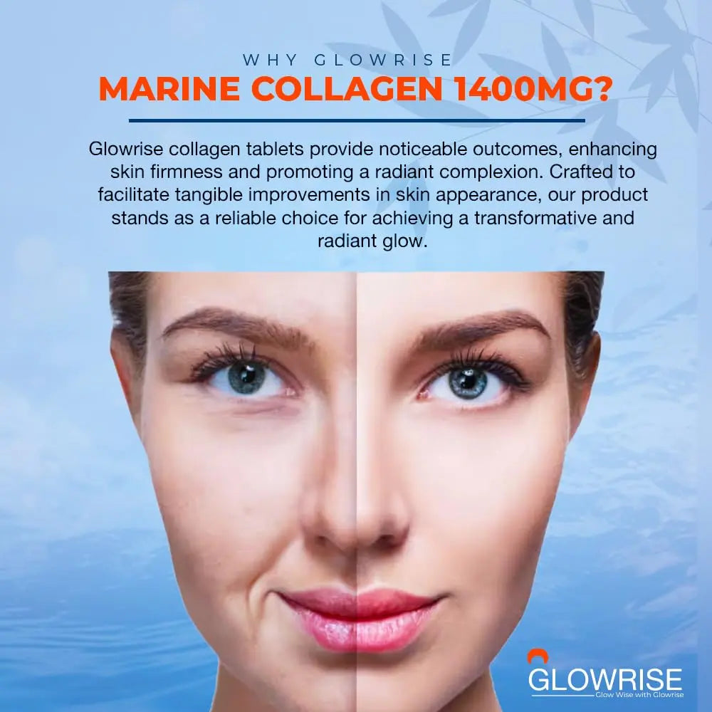 Pure Marine Collagen 120 Tablets 1400mg - Premium Blend with Hyaluronic Acid, Biotin, Vitamin C & E GLOWRISE Au supplements