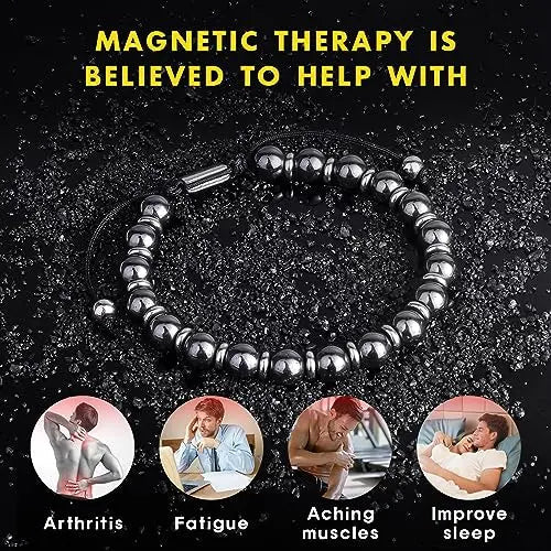 CARITATE Magnetic Hematite Bracelet for Women and Men, Healing Energy Beaded Bracelet CARITATE Au supplements