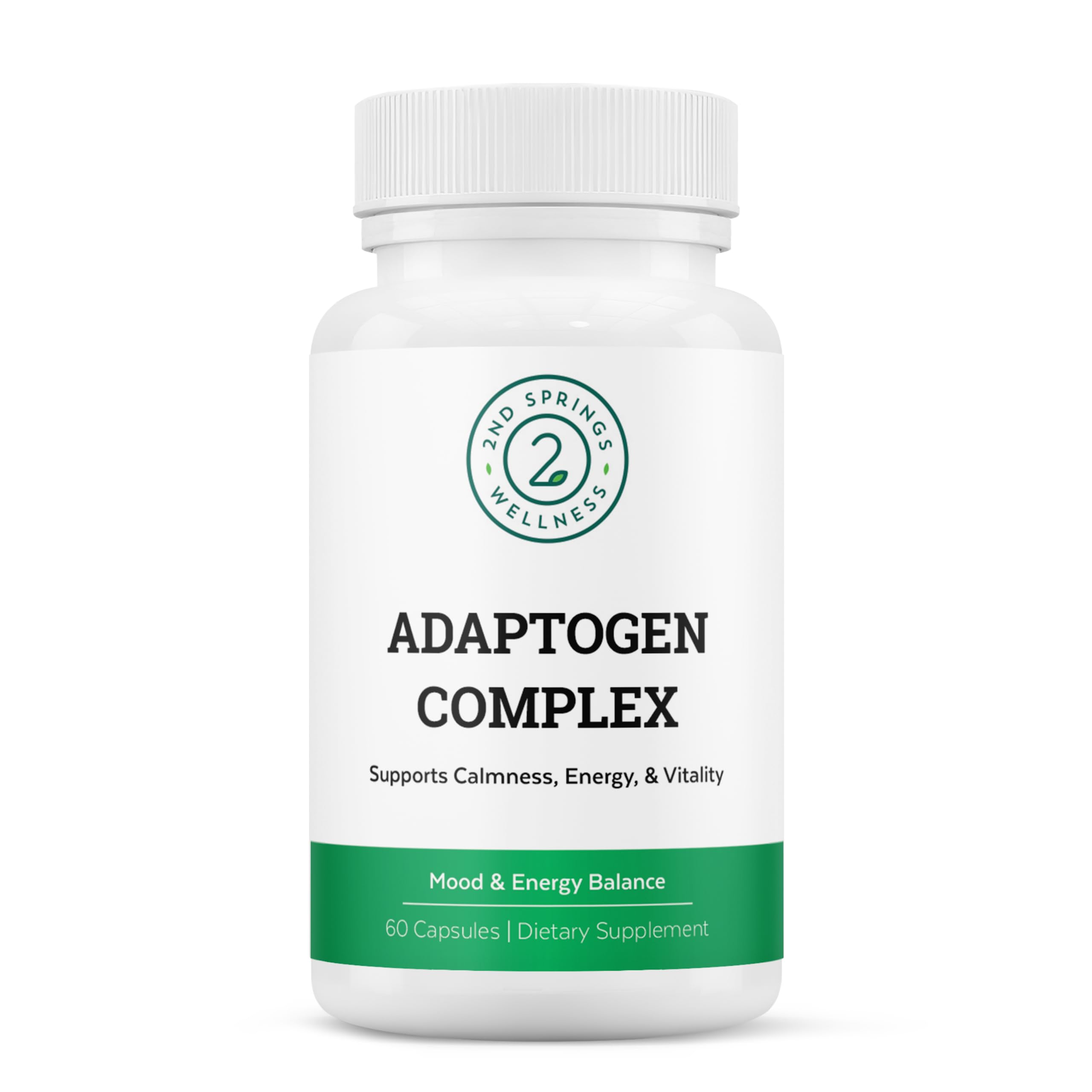 2nd Springs Adaptogen Complex Calmness, Energy and Vitality Booster - Ashwagandha, Schisandra, Astragalus, Ginseng, Rhodiola, and More - Adrenal Support Supplements - 60 Ct 2nd Springs Au supplements