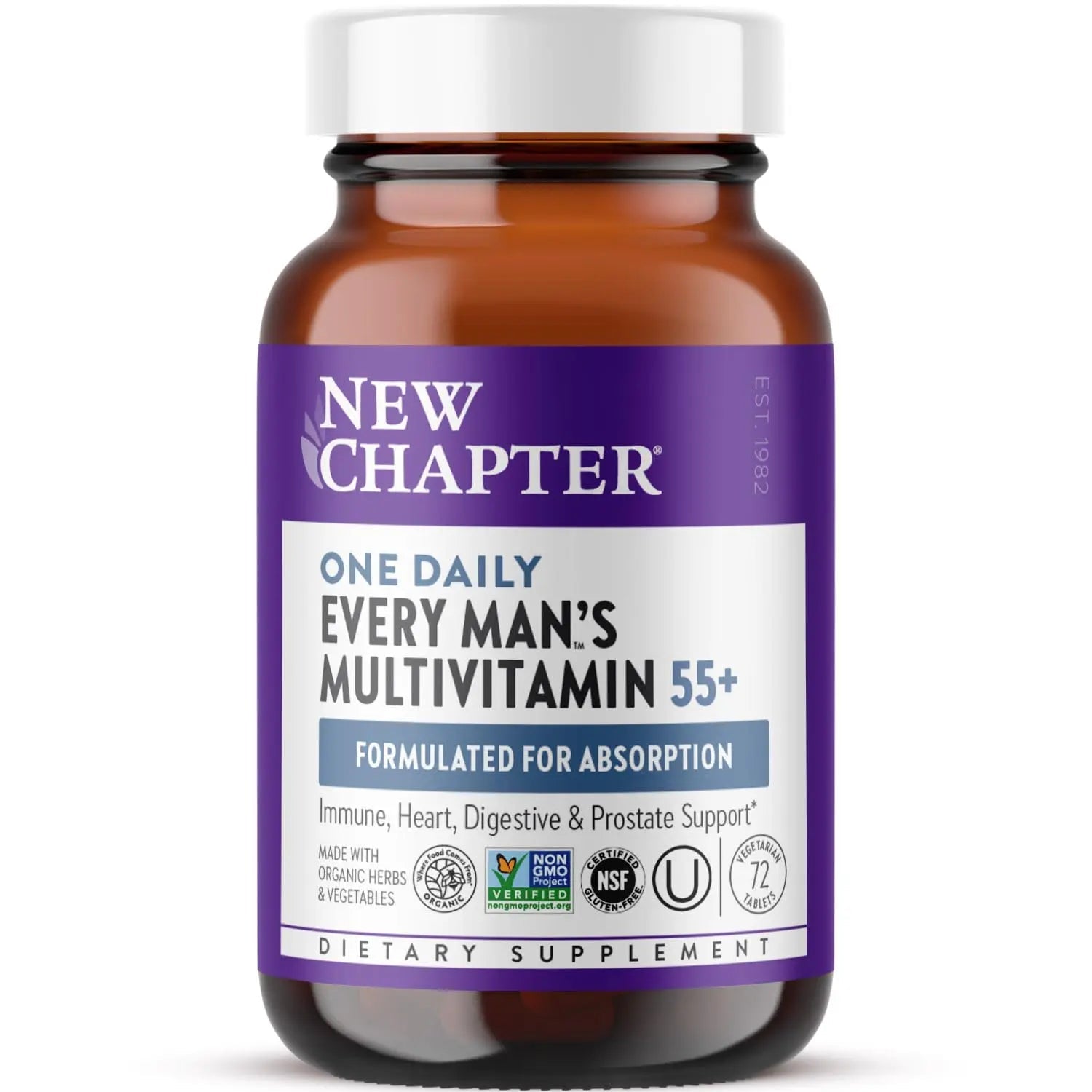 New Chapter Multivitamin for Men 50 Plus + Immune Support - Every Man's One Daily 55+ with Fermented Probiotics + Whole Foods + Astaxanthin New Chapter Au supplements