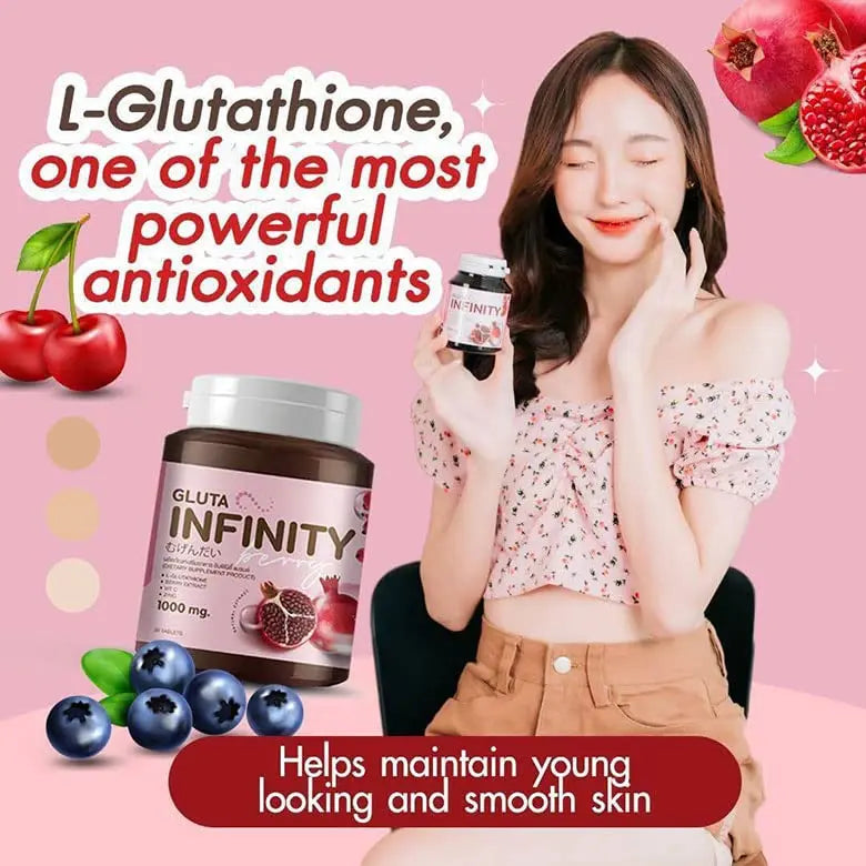 Gluta Infiniy 1000mg L-Glutathione Supplement Tripeptide Fish Collagen L-Glutamine Ascorbic Alizée Spa Au supplements