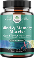 Advanced Brain Supplement for Memory and Focus - Nootropics Brain Support Supplement with Memory and Focus Vitamins for Adults of All Ages - for Brain Fog Clarity Energy and Recall - 60 Count Natures Craft Au supplements