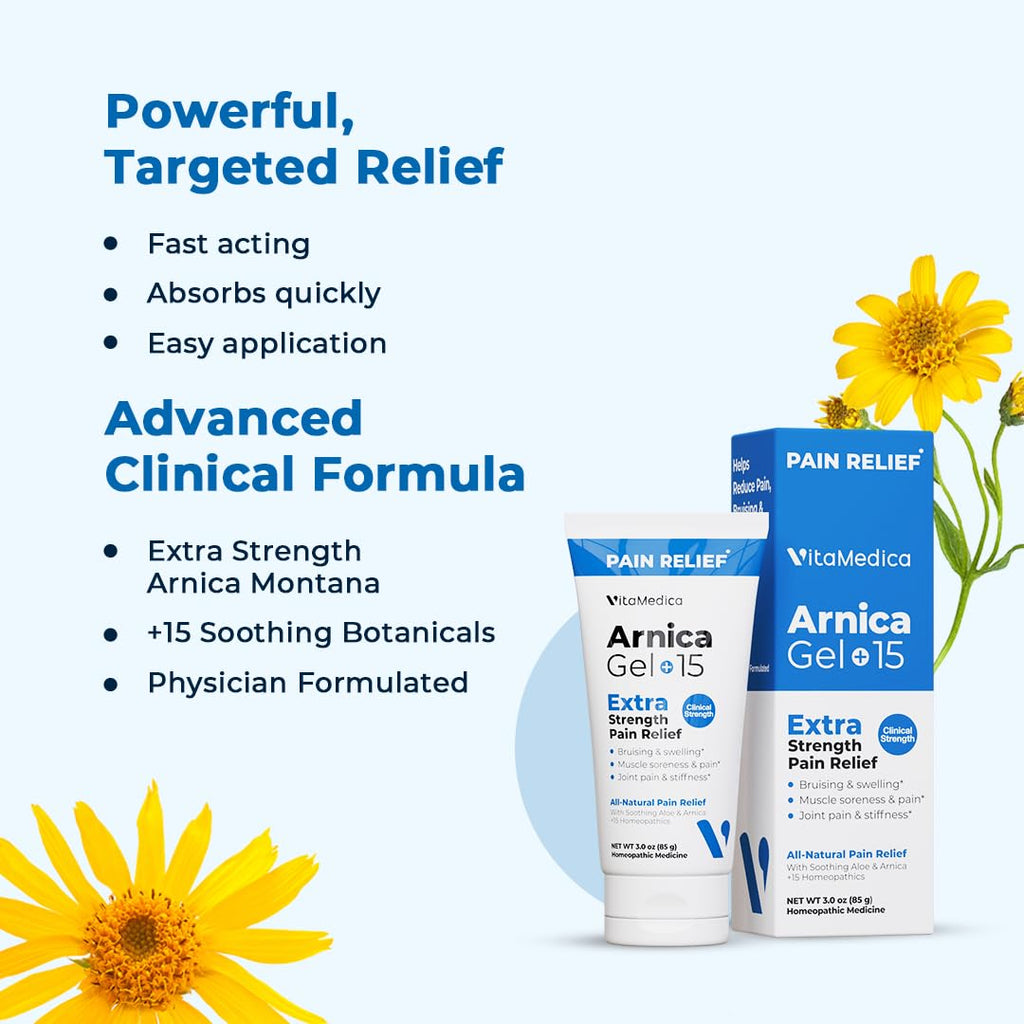 VitaMedica Arnica Gel Plus 15 Healing Plant Compounds, Extra Strength Formula for Bruising, All-Natural Plant-Based Topical Gel VitaMedica Au supplements