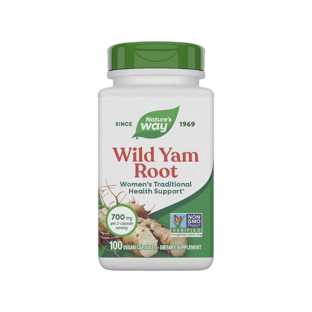 Nature's Way Wild Yam Root Capsules, Women's Traditional Health Support*, 700 mg per 2-Capsule Serving, Non-GMO Project Verified, 100 Vegan Capsules (Packaging May Vary) Nature's Way Au supplements
