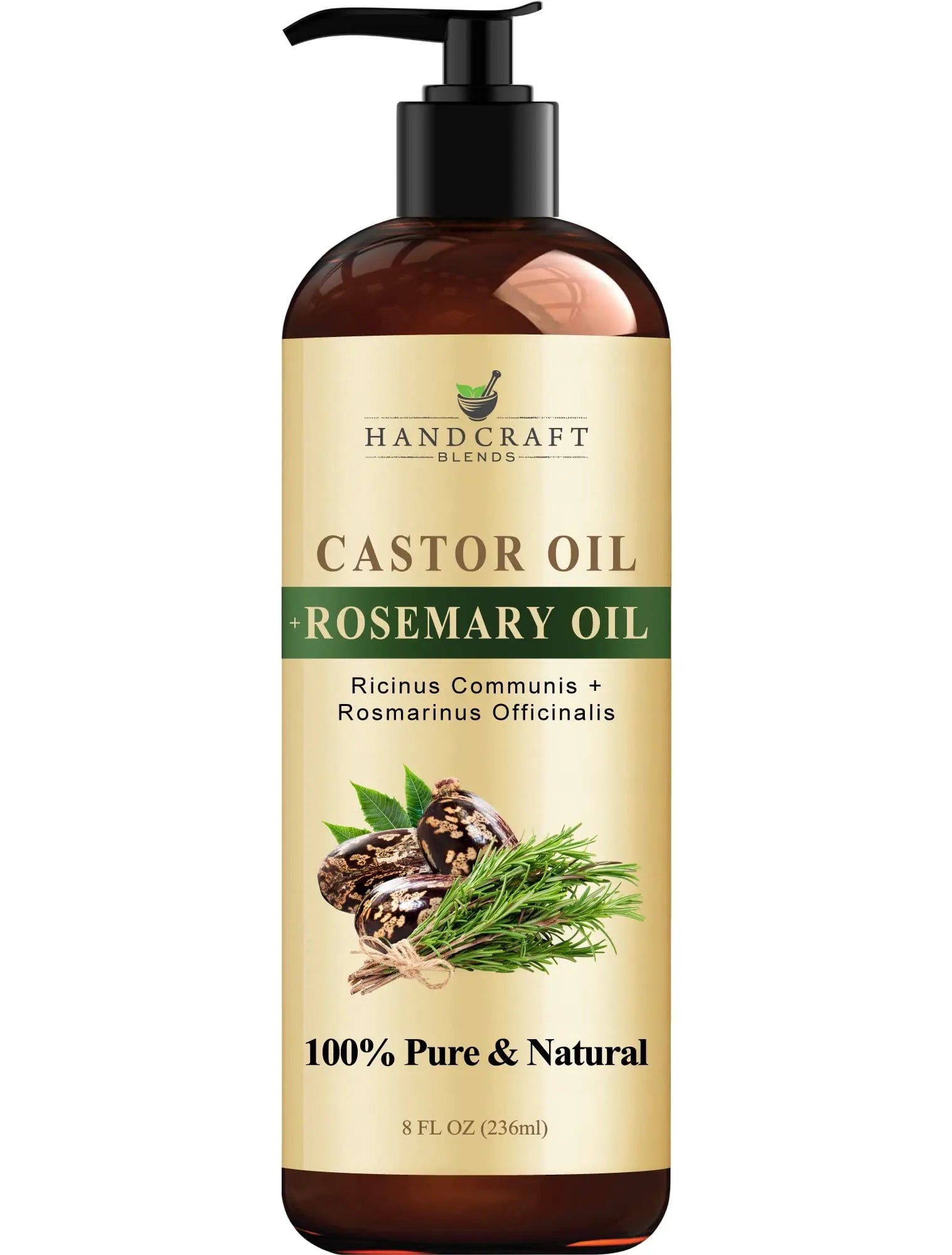 Handcraft Blends Castor Oil with Rosemary Oil for Hair Growth, Eyelashes, Eyebrows Handcraft Blends Au supplements
