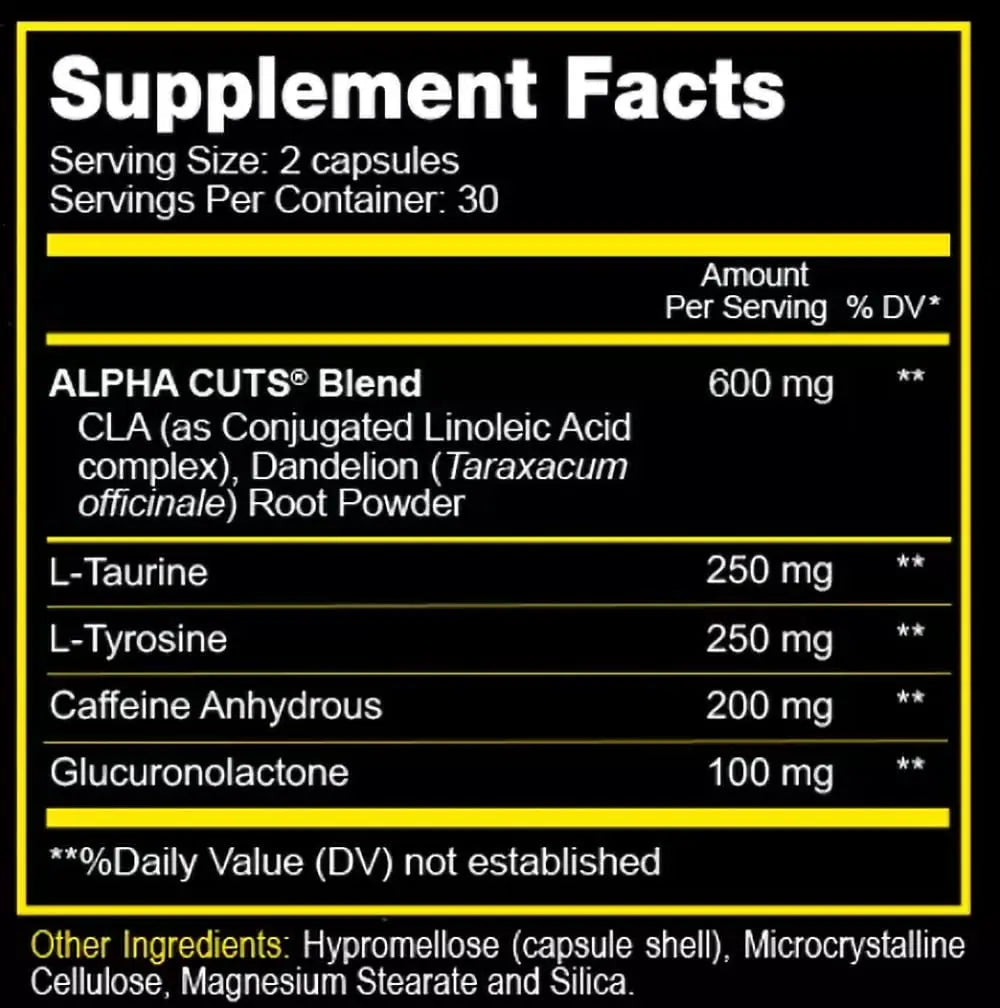 ALPHA CUTS Capsules Fat Burner Thermogenic Men Women Pre Cardio Workout Weight Loss ALPHA CUTS Au supplements