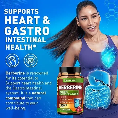 Berberine 1200mg - 100% Pure Berberine HCl Supplement, High Strength Berberine Built by Nature Au supplements
