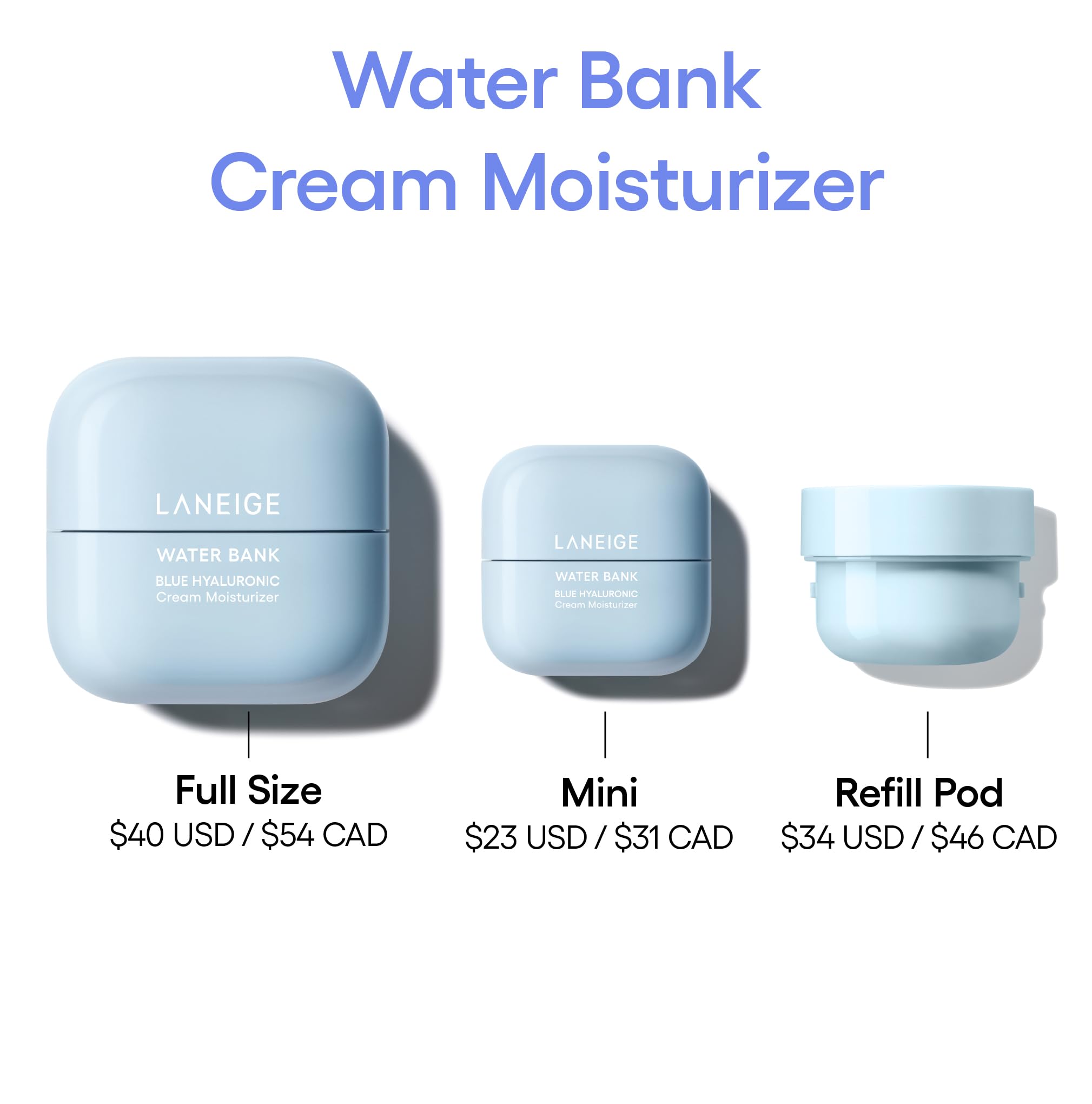 LANEIGE Water Bank Blue Hyaluronic Cream Moisturizer: Hydrating Korean Face Cream with Squalane & Ceramide