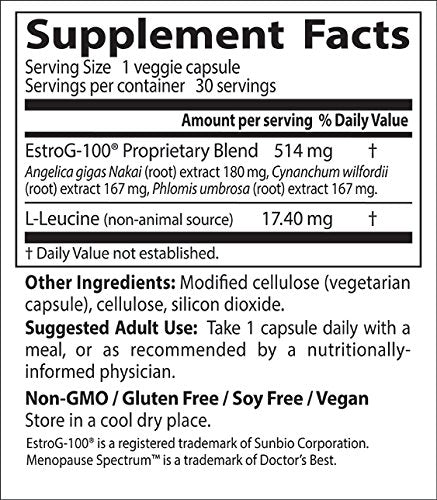 Doctors Best Menopause Spectrum, Broad Spectrum Menopausal Support, Non-GMO, Gluten Free, Soy Free, Vegan 30 Veggie Caps Doctor's BEST Au supplements