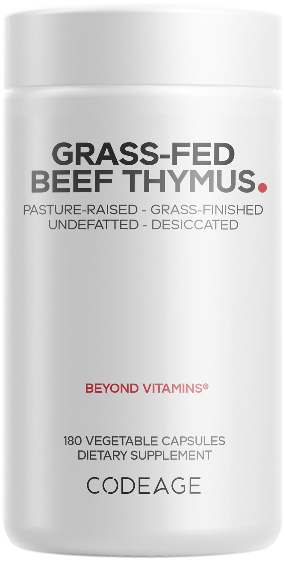 Codeage Grass Fed Beef Thymus Supplement Superfood, Freeze Dried, Non-Defatted, Desiccated Thymus & Liver Pills, Glandulars Meat, Pasture Raised Beef Vitamins, Non-GMO, 180 Capsules Codeage Au supplements