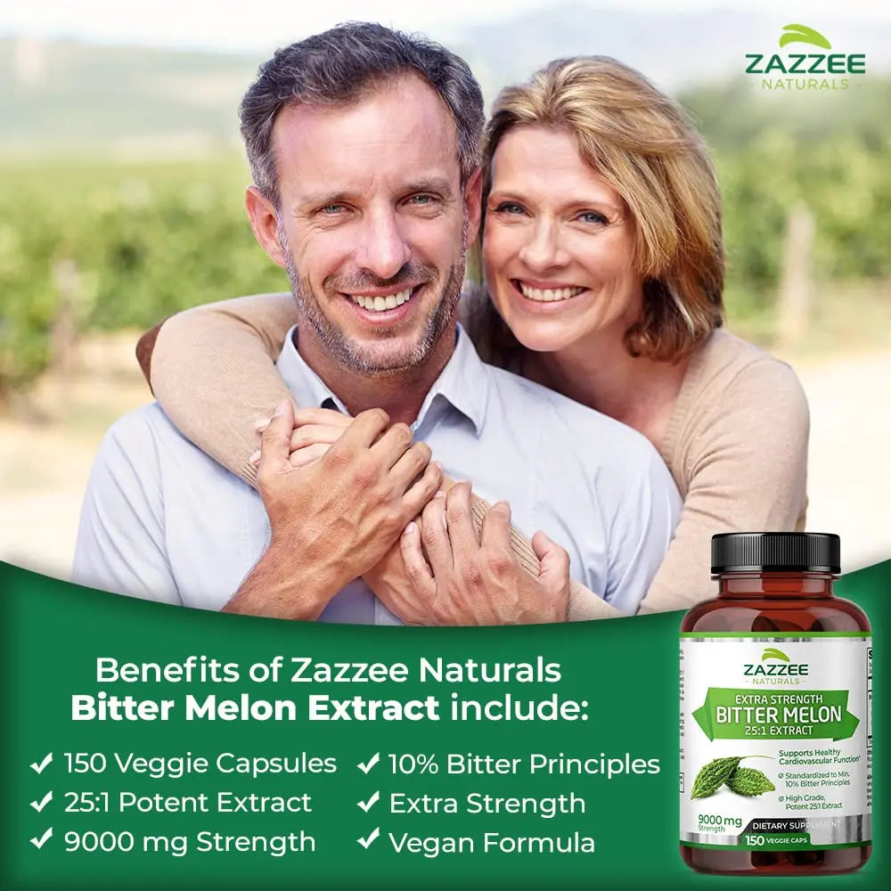 Zazzee Extra Strength Bitter Melon 25:1 Extract, 9000 mg Strength, 10% Bitter Principles Zazzee Au supplements