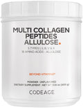 Codeage Multi Collagen Peptides Powder + Allulose - 5 Types - Grass-Fed Collagen - Rare Sugar Allulose Supplement - 0 Calorie Sweetener & 0 Carbs - 18 Amino Acids - Unflavored - Non-GMO - 30 Servings Codeage Au supplements