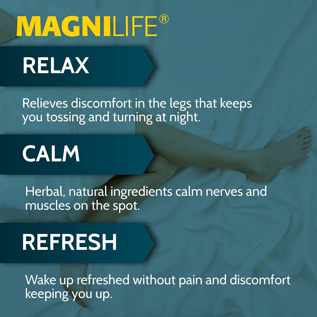 MagniLife Relaxing Leg Cream, Restless Legs, Deep Penetrating Topical for Pain, Naturally Soothe Cramping, Discomfort, and Tossing with Lavender and Magnesium - 4oz MagniLife Au supplements