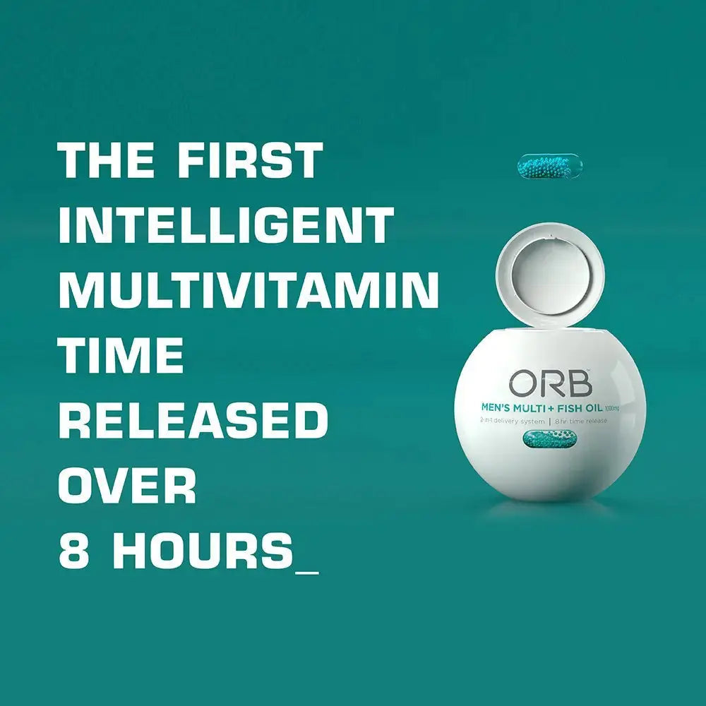 ORB Men’S MULTIVITAMIN + Fish Oil – A Complete Multi + Fish Oil |Heart Health Support, Antioxidant Support, Supports a Positive Mood Orb Wellness Au supplements