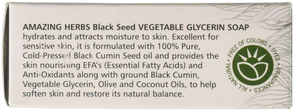 Amazing Herbs Black Seed Vegetable Glycerin Soap, 4.25 Ounce Amazing Herbs Au supplements