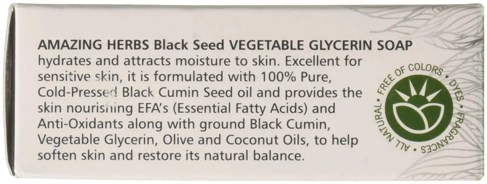 Amazing Herbs Black Seed Vegetable Glycerin Soap, 4.25 Ounce Amazing Herbs Au supplements