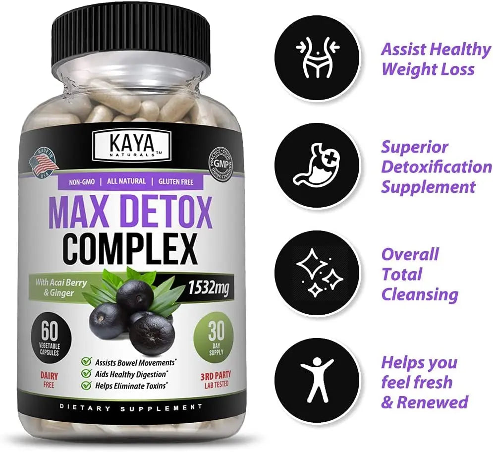 Kaya Naturals - Max Detox - 100% Natural, Healthy, Safe & New, Pure Herbal Ingredients Kaya Naturals Au supplements